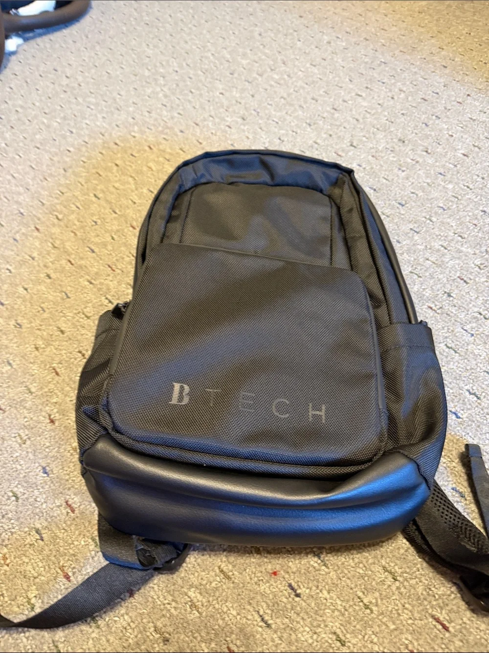 Black Men's Backpack — Slim Tech Daypack